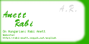 anett rabi business card